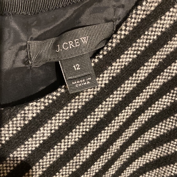 NWOT J. CREW Wool Black Dress with Tweed Herringbone Pattern Size 12 - Picture 4 of 5